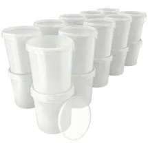 FixedByU Eimer mit Deckel 16 Liter Transparent 20 St.