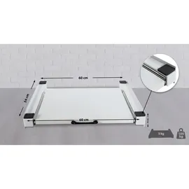 deluke DELUKE® Verbindungsrahmen für Waschmaschine/Trockner EDEO mit Ablage, 60cm Breit, Universal Zwischenbaurahmen Waschmaschinen Trockner Zwischenbausatz