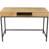 miliboo Schreibtisch Industrie-Stil Mangobaum Braun