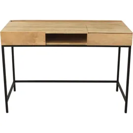 miliboo Schreibtisch Industrie-Stil Mangobaum Braun