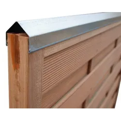 Zaunschutz Profil verzinkt – Zaunabdeckung aus Blech, weißaluminium – dekorative Abschlussleiste 1,80 m– Abdeckung für Sichtschutzzäune