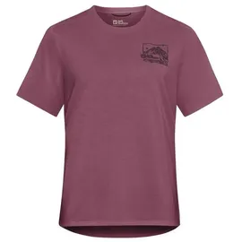 Jack Wolfskin Vonnan Graphic Kurzarm-t-shirt - Ridge Leaf Raisin - S