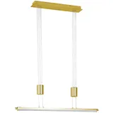 WOFI LED Pendelleuchte Hängelampe Deckenlampe Esstischleuchte Wohnzimmerleuchte, Metall Kunststoff messing, Höhenverstellbar dimmbar, 20w 2000lm 2700k Warmweiß, H 150 cm