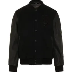 Rokker College Motorrad Leder-/Textiljacke, schwarz, Größe 4XL für Männer