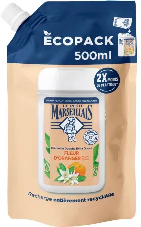 Le Petit Marseillais Nachfüllpackung Duschcreme Extra Sanfte Orangenblüte 500ml
