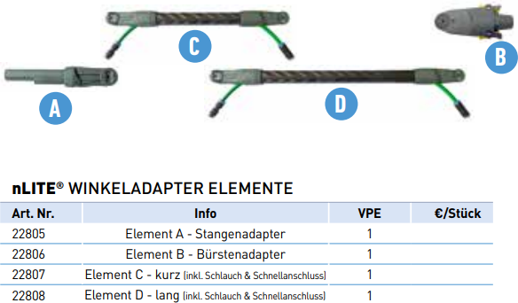 UNGER nLITE Winkeladapter Elemente