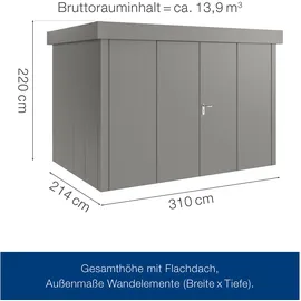 Hörmann Gerätehaus Juno 3,10 x 2,14 m Grau