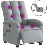 vidaXL Massagesessel Elektrisch 93 x 101 x 93 cm Hellgrau mit Fernbedienung