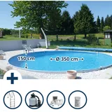 SUMMER FUN Stahlwandpool Set 350 x 150 cm inkl. Sandfilteranlage
