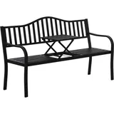Famanu Gartenbank mit Ausziehbarem Tisch - Schwarz
