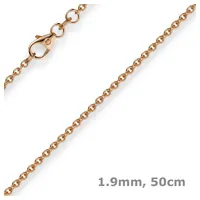 Schmuck Krone Goldkette 1,9mm Rund-Ankerkette, 585 Rotgold, 50cm, Gold 585 goldfarben