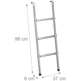 Relaxdays Trampolin Leiter Silber 96 cm