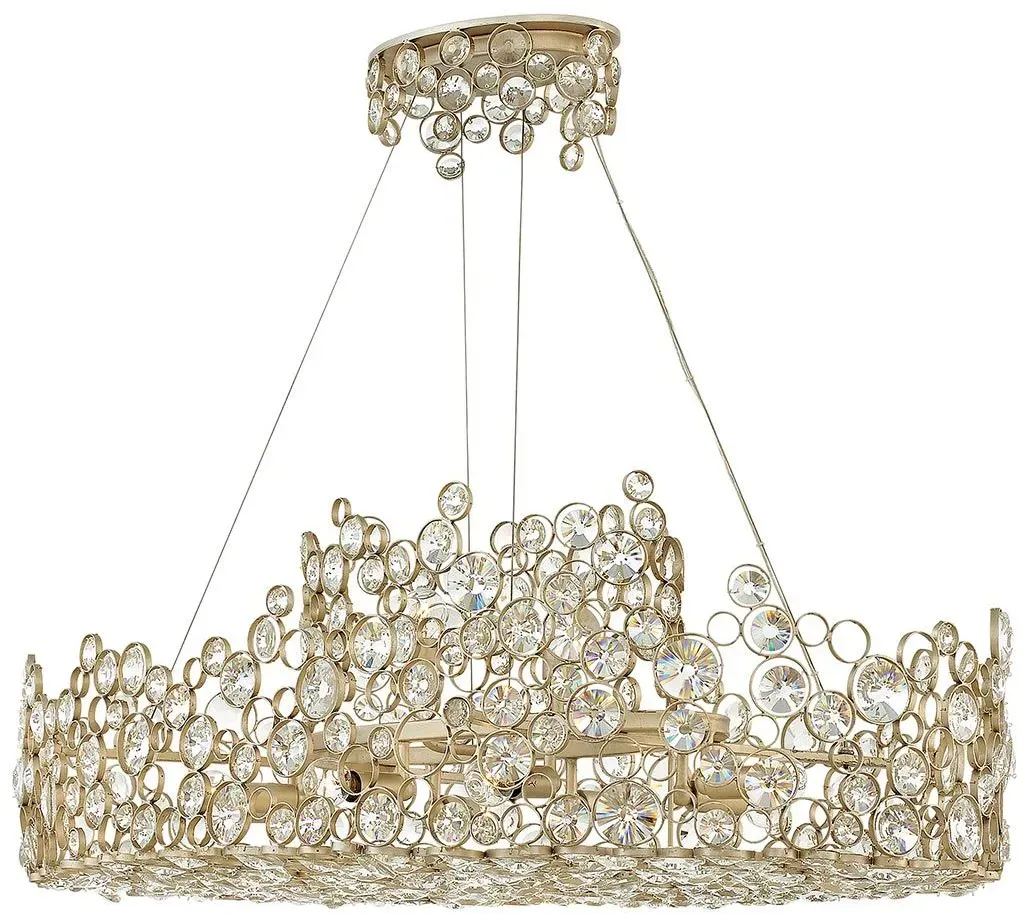 Linearer Kronleuchter Anya - Blattsilber - HK-ANYA-ISLE