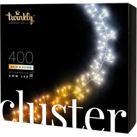 Twinkly Cluster - 400 App-controlled AWW LEDs. 6 Meters. Black Wire.