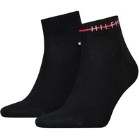 2er Pack TOMMY HILFIGER Stripe Quarter Socken Herren 003 - black 43-46