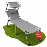 BigDean Sonnenliege 193 x 59 x 45 cm Grau