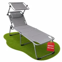 BigDean Sonnenliege 193 x 59 x 45 cm Grau