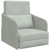 VidaXL Boden Schlafsofa 2-in-1 Hellgrau 65x80x83 cm Velvet