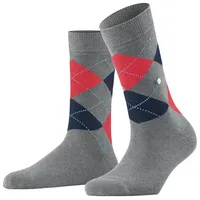 Burlington Damen Socken mit Zickzack-Muster Modell Queen Hellgrau, 36-41