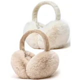 Unning 2 Stück Ohrenwärmer Damen Winter Verstellbar Ohrenschützer Faltbare Warme Weiche Ohrenschutz Earmuffs für Women