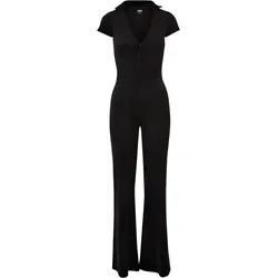 Jumpsuit URBAN CLASSICS "Urban Classics Damen Ladies Velvet Jumpsuit", Damen, Gr. XXL, US-Größen, schwarz, 93% Polyester, 7% Elasthan, unifarben, Overalls