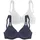 PETITE FLEUR T-Shirt-BH Damen marine+weiß Gr.85E