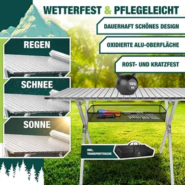 Kesser Campingtisch faltbar Silber