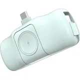 wozinsky Mini-Powerbank mit integriertem USB-C-Kabel und Apple Watch Ladegerät 5000 mAh 15 W Grün