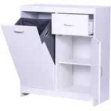 Relaxdays Wäscheschrank, mit 48 l, Wäschesack Weiß,Grau