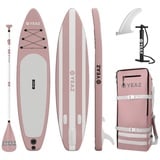 YEAZ Inflatable SUP-Board LIDO - EXOTRACE - SET sup board und kit, Inflatable SUP Board, (Set), inkl. Zubehör wie Paddel, Handpumpe und Rucksack rosa