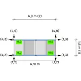 K2 D-Dome 6.10 Montagesystem (2-seitige Modulausrichtung Ost-West) 1 Reihe 4 Module