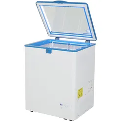 Gastro-Cool Steckerfertige Flaschenkühltruhe -24°C bis +10°C mit Glasdeckel / 110l - GCFC100 - weiß/blau
