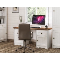 Schreibtisch Computertisch Bürotisch Tisch 150x60cm weiß gewischt eiche sterling