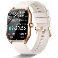 ZIMAOER Smartwatch mit Telefonfunktion, 1,85" Smartwatch Herren Damen, Smart Watch Fitnessuhr 120+ Sportmodi, Fitnessuhr mit Herzfrequenz Schlafmonitor Schrittzähler für Android iOS (Weiß)