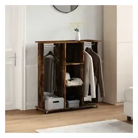 vidaXL Kleiderständer mit Rollen Räuchereiche