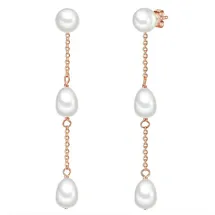 VALERO PEARLS Ohrhänger Set: VP751 roségold 58,2 Süßwasser-Zuchtperlen