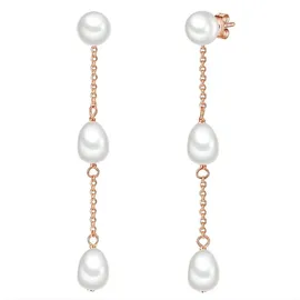 VALERO PEARLS Ohrhänger Set: VP751 roségold 58,2 Süßwasser-Zuchtperlen
