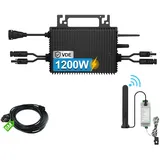 SUKFLOW Rückflussverhinderer Mikro Wechselrichter 1200w, Solar PV Wechselrichter mit WLAN, IP67 wasserdicht, mit 5m AC Kabel für Balkonkraftwerk, integrierter MPPT, App Steuerung Plug Play