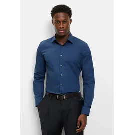 Olymp Businesshemd OLYMP No. Six super slim, Herren, Gr. 39, Normaler Arm, blau (rauchblau), 97% Baumwolle, 3% Elastolefin, Hemden,