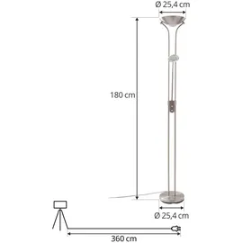LINDBY Josefin LED-Deckenfluter Leselicht, nickel