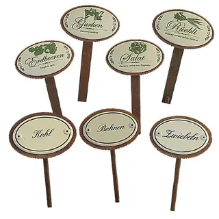 Schild für Gemüse mit Spieß 25 cm oder 30 cm (Text: Zwiebeln mit 25 cm Erdspieß)