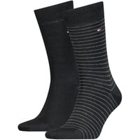 2er Pack TOMMY HILFIGER Small Stripe Socken Herren 200 - black 39-42