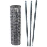 Aquagart 50m Wildzaun Forstzaun Weidezaun Knotengeflecht 150/19/15+ Z-Profil Zaunpfosten