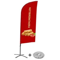 Showdown Displays Beachflag Alu Wind Komplett-Set Frühlingsrollen Deutsch Kreuzständer