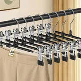 Set Mit 30 Hosenbügeln Mit Clips – Verstellbar Und Rutschfest, Platzsparend Für Röcke, Jeans Und Shorts