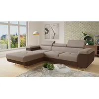 Sofnet Eckcouch mit Schlaffunktion 2-Sitzer Braun