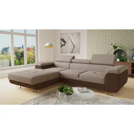 Sofnet Eckcouch mit Schlaffunktion 2-Sitzer Braun