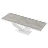 Design Esstisch Tisch HEB-222 Hochglanz ausziehbar 160 bis 256 cm - Grau
