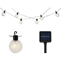 Lumineo Lichterkette Kunststoff 5,8m inkl. Solar schwarz/weiß