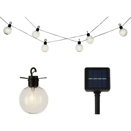 Lumineo Lichterkette Kunststoff 5,8m inkl. Solar schwarz/weiß